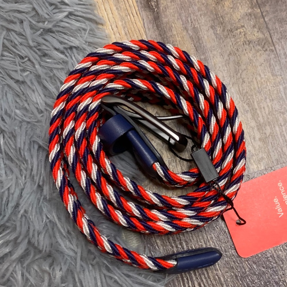 MENS RED WHITE AND BLUE SHORT PAR 4 BELT
